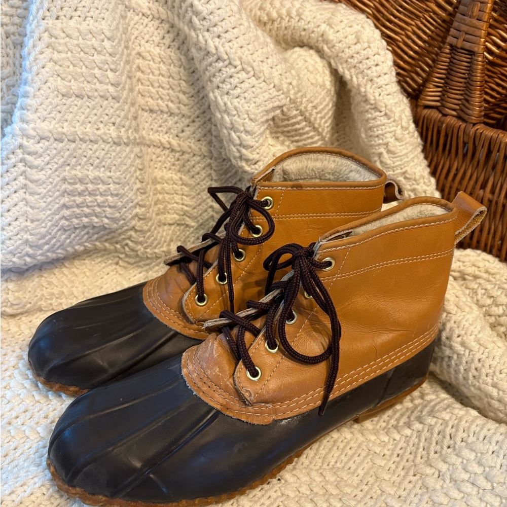 Tan and Brown Waterproof Duck Boots